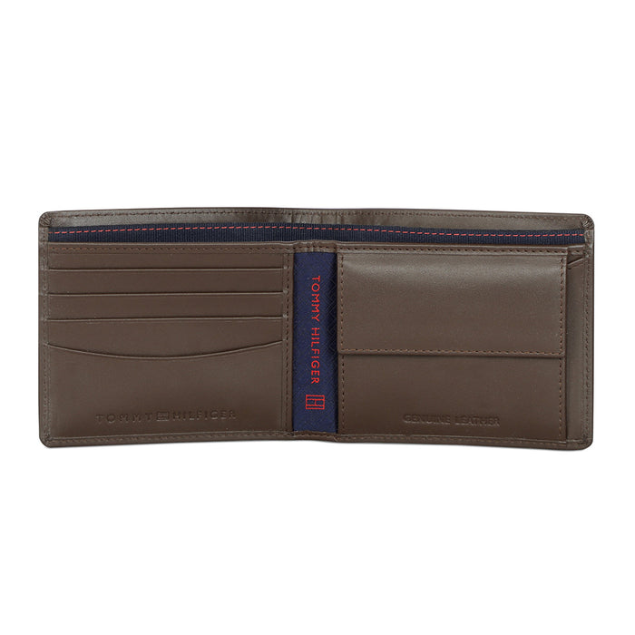 Tommy Hilfiger Stallion Mens Leather Global Coin Wallet Brown