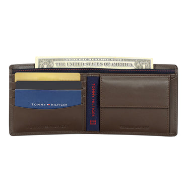 Tommy Hilfiger Stallion Mens Leather Global Coin Wallet Brown