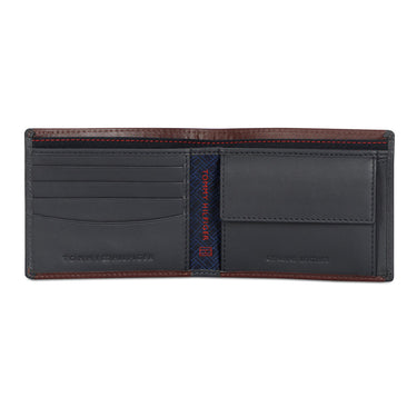 Tommy Hilfiger Deckard Men Leather Global Coin Wallet Wine