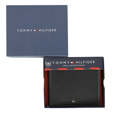 Tommy Hilfiger Ather Men Leather Passcase Wallet Black
