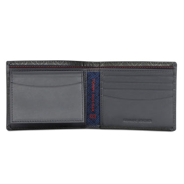 Tommy Hilfiger Ather Men Leather Passcase Wallet Black