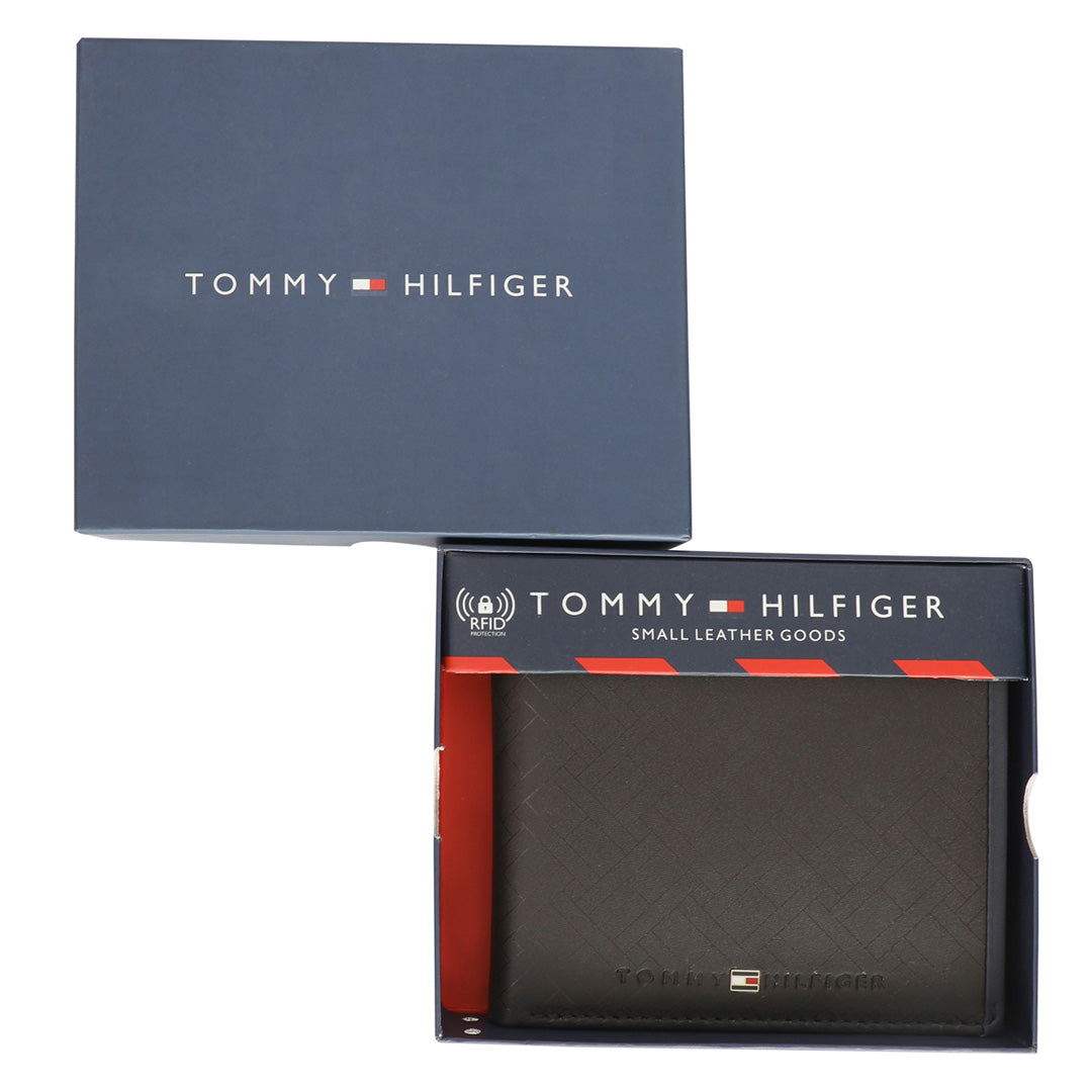 Tommy Hilfiger Ather Men Leather Global Coin Wallet Brown
