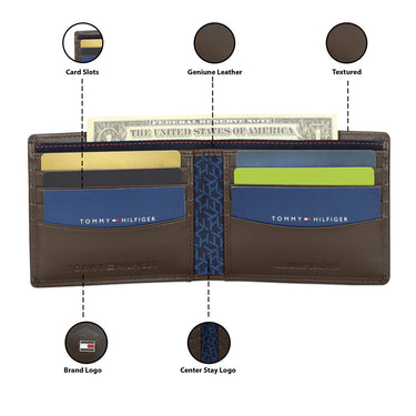 Tommy Hilfiger Arke Mens Leather Slimfold Wallet brown