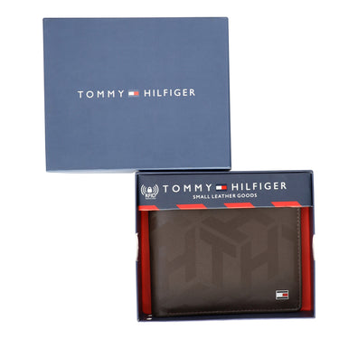 Tommy Hilfiger Arke Mens Leather Slimfold Wallet brown