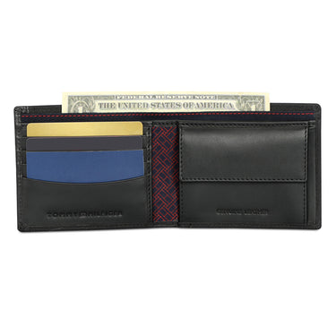 Tommy Hilfiger Matteo Mens Leather Global Coin Wallet Black