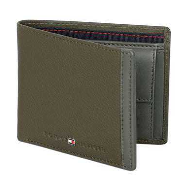 Tommy Hilfiger Matteo Mens Leather Global Coin Wallet Olive
