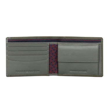 Tommy Hilfiger Matteo Mens Leather Global Coin Wallet Olive