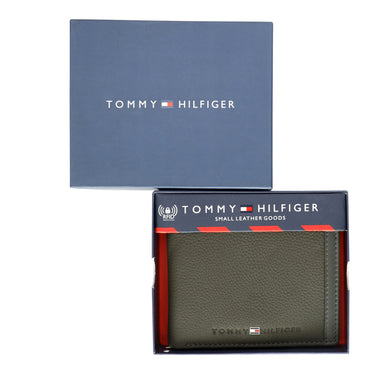 Tommy Hilfiger Matteo Mens Leather Global Coin Wallet Olive