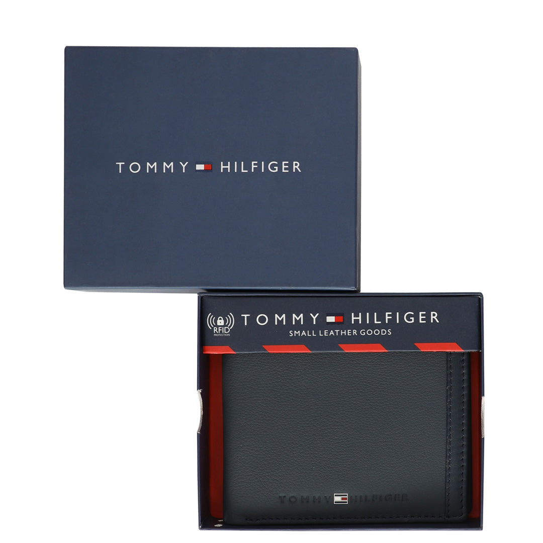 Tommy Hilfiger Matteo Mens Leather Global Coin Wallet Navy