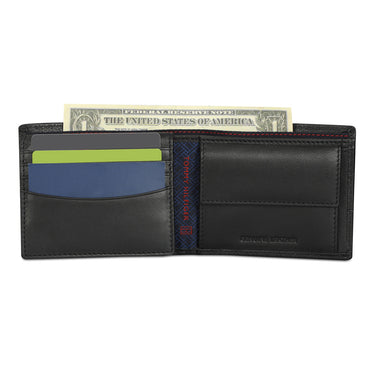Tommy Hilfiger Niccolo Mens Leather Multicard Coin Wallet Black