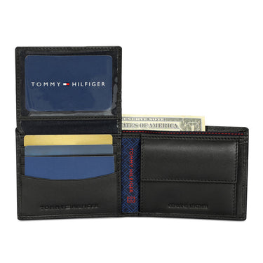 Tommy Hilfiger Niccolo Mens Leather Multicard Coin Wallet Black