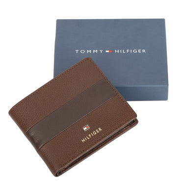 Tommy Hilfiger Niccolo Mens Leather Passcase Wallet Brown
