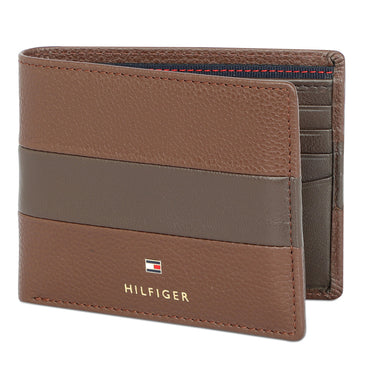 Tommy Hilfiger Niccolo Mens Leather Passcase Wallet Brown