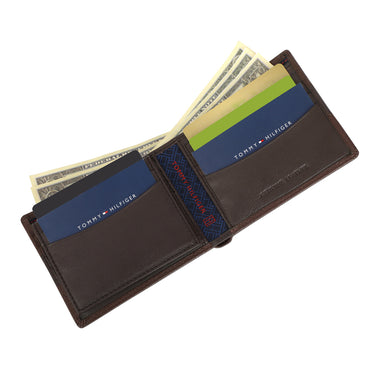 Tommy Hilfiger Niccolo Mens Leather Passcase Wallet Brown