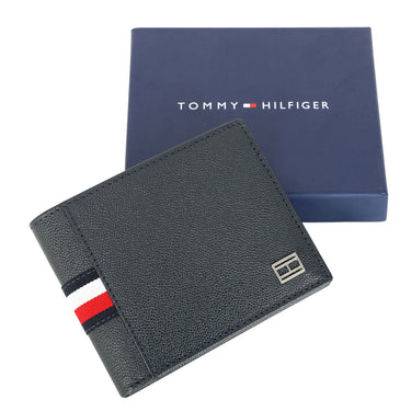 Tommy Hilfiger Alonzo Men Leather Passcase Wallet navy