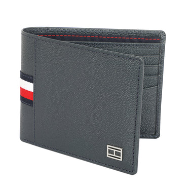 Tommy Hilfiger Alonzo Men Leather Passcase Wallet navy