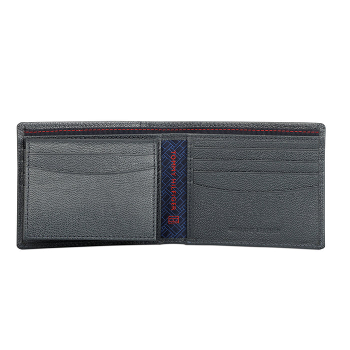 Tommy Hilfiger Alonzo Men Leather Passcase Wallet navy