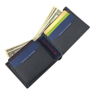Tommy Hilfiger Alonzo Men Leather Passcase Wallet navy