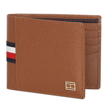 Tommy Hilfiger Alonzo Men Leather Passcase Wallet Cognac