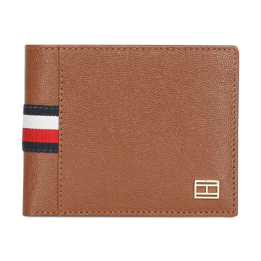 Tommy Hilfiger Alonzo Men Leather Passcase Wallet Cognac