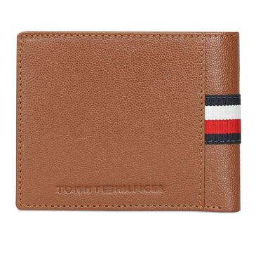 Tommy Hilfiger Alonzo Men Leather Passcase Wallet Cognac