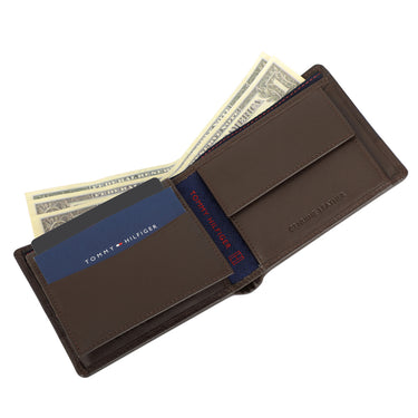 Tommy Hilfiger Aurelio Mens Leather Multicard Coin Wallet Brown