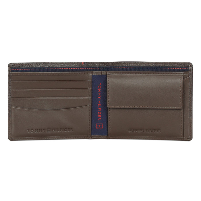 Tommy Hilfiger Aurelio Mens Leather Global Coin Wallet Brown