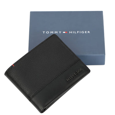 Tommy Hilfiger Aurelio Mens Leather Passcase Wallet Black