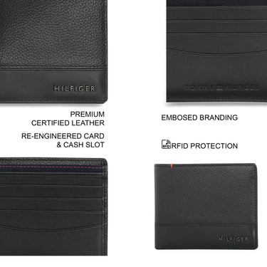 Tommy Hilfiger Aurelio Mens Leather Passcase Wallet Black