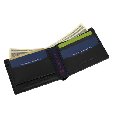 Tommy Hilfiger Aurelio Mens Leather Passcase Wallet Black