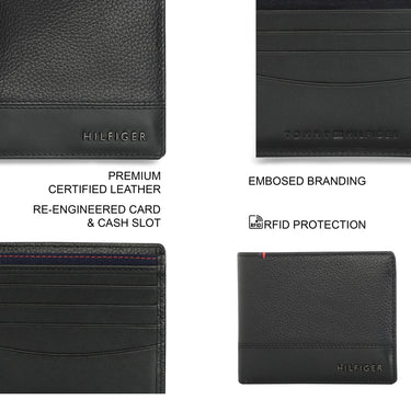 Tommy Hilfiger Aurelio Mens Leather Global Coin Wallet Black