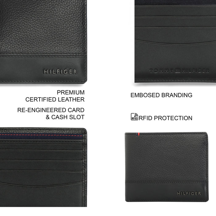 Tommy Hilfiger Aurelio Mens Leather Global Coin Wallet Black