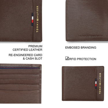 Tommy Hilfiger Carmine Men Leather Global Coin Wallet Brown