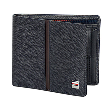 Tommy Hilfiger Renato Mens Leather Global Coin Wallet navy
