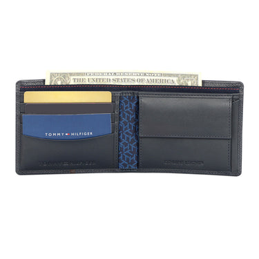 Tommy Hilfiger Renato Mens Leather Global Coin Wallet navy
