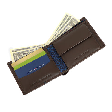 Tommy Hilfiger Renato Mens Leather Global Coin Wallet Brown