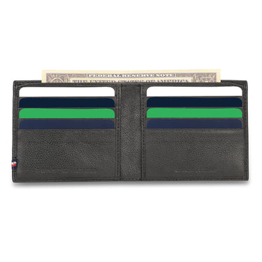Tommy Hilfiger Darven Mens Leather Slimfold Wallet Black