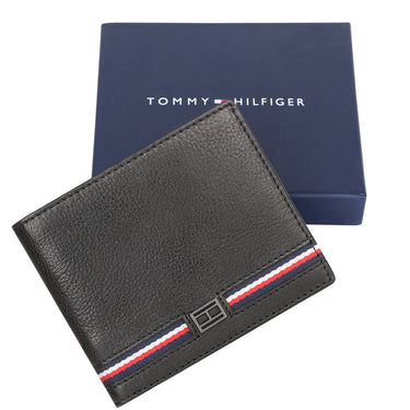 Tommy Hilfiger Darven Mens Leather Slimfold Wallet Black