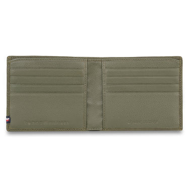 Tommy Hilfiger Darven Mens Leather Slimfold Wallet Olive