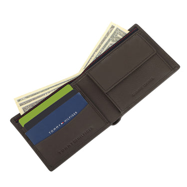 Tommy Hilfiger Rocco Mens Leather Global Coin Wallet Brown