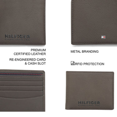 Tommy Hilfiger Rocco Mens Leather Global Coin Wallet Brown