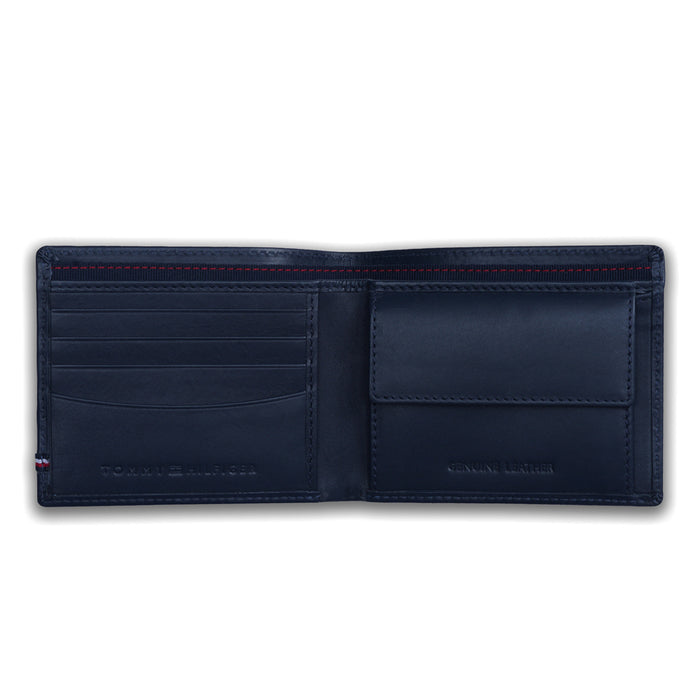 Tommy Hilfiger Cesare Mens Leather Global Coin Wallet navy