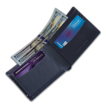 Tommy Hilfiger Cesare Mens Leather Global Coin Wallet navy
