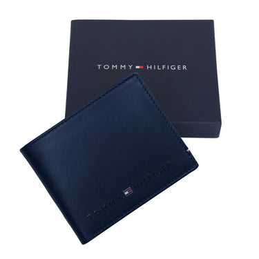 Tommy Hilfiger Cesare Mens Leather Global Coin Wallet navy