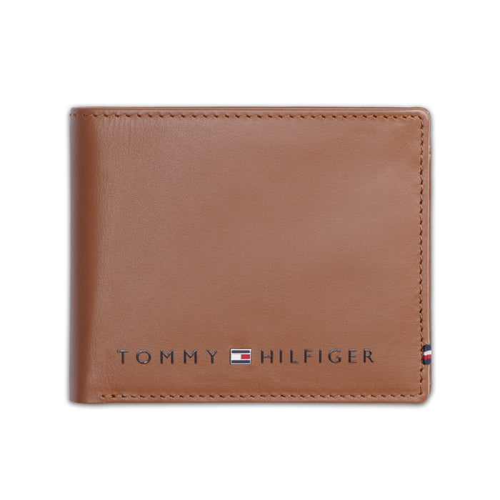 Tommy Hilfiger Cesare Mens Leather Global Coin Wallet navy Brown