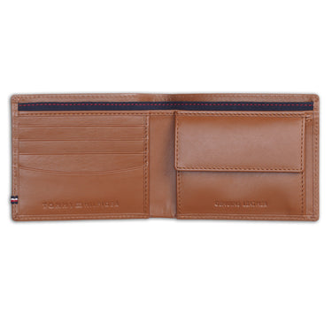 Tommy Hilfiger Cesare Mens Leather Global Coin Wallet navy Brown