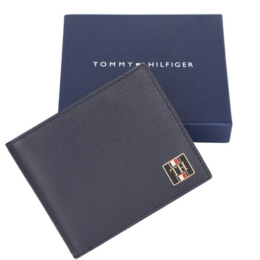 Tommy Hilfiger Vincen Mens Leather Global Coin Wallet Navy
