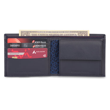 Tommy Hilfiger Stefano Mens Leather Global Coin Wallet Navy