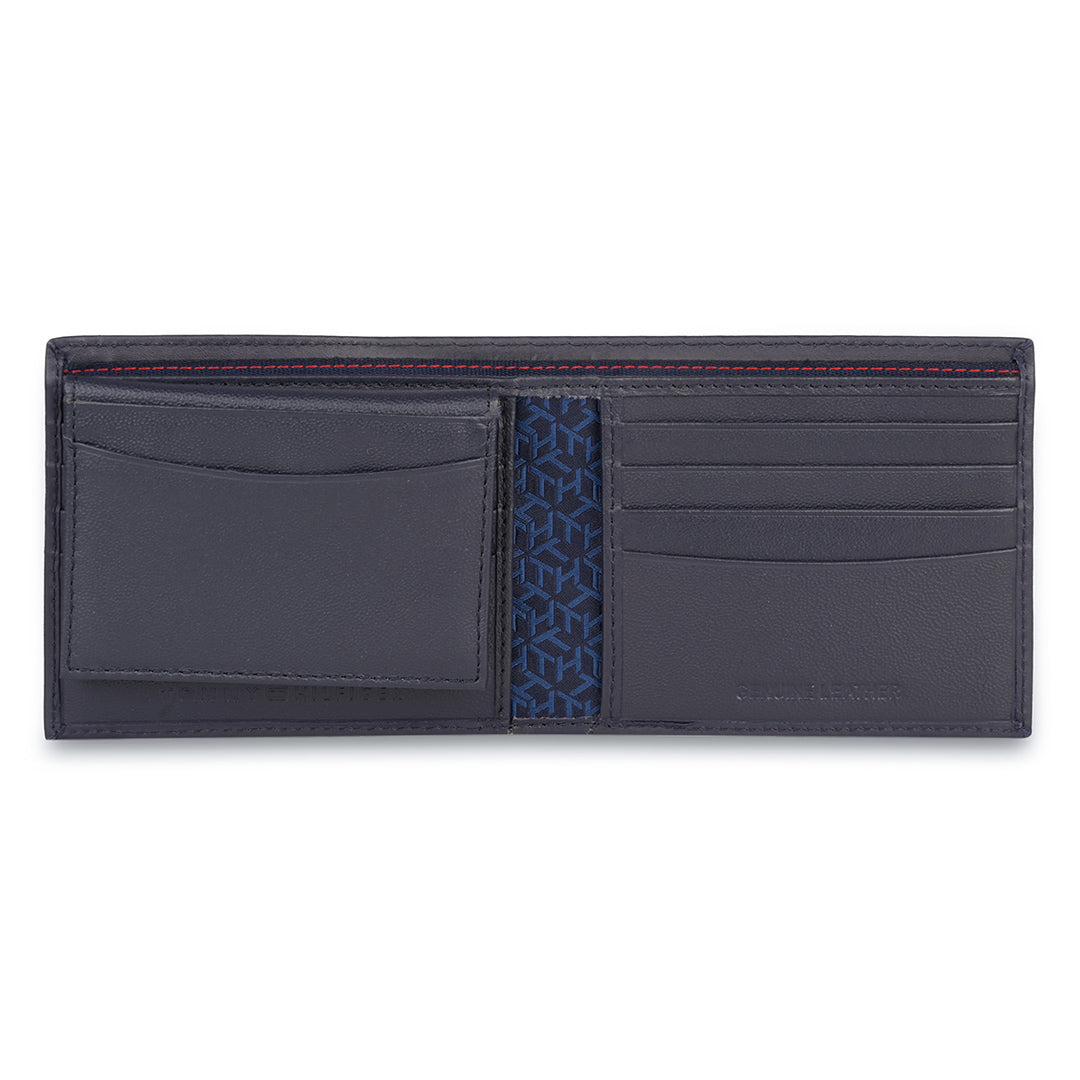 Tommy Hilfiger Stefano Mens Leather Passcase Wallet Navy