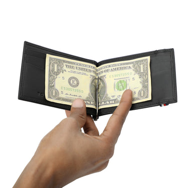 Tommy Hilfiger Weimar Mens Leather Money Clip Black